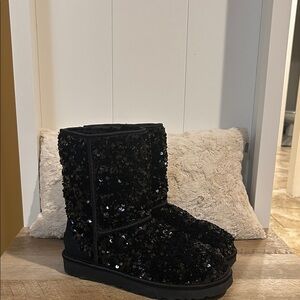UGG Black Sequin Ankle Boots